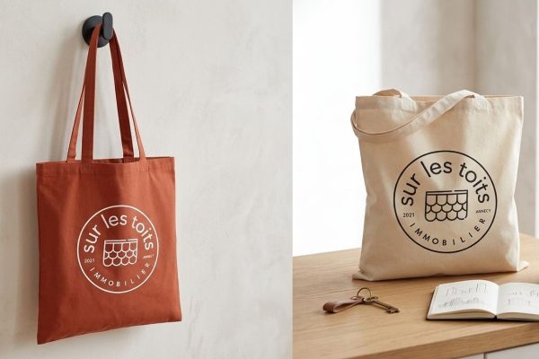 Personnalisation tote bag annecy agence immobilière