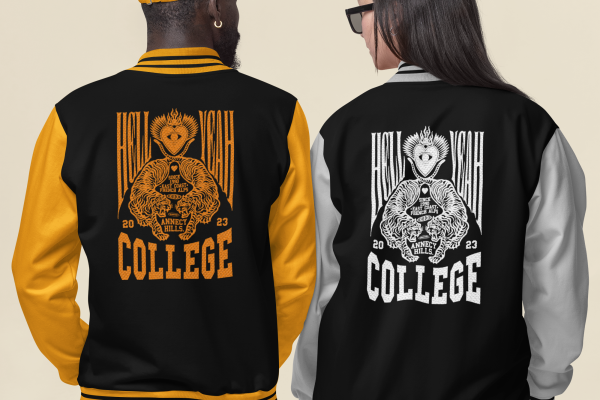Veste college Veste collège personnalisé avec un logo dans le dos